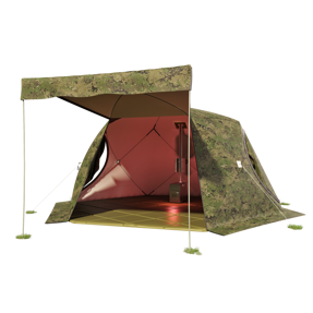 Палатка СТЭК ЧУМ 2  (камуфляж, трехслойная с навесом)